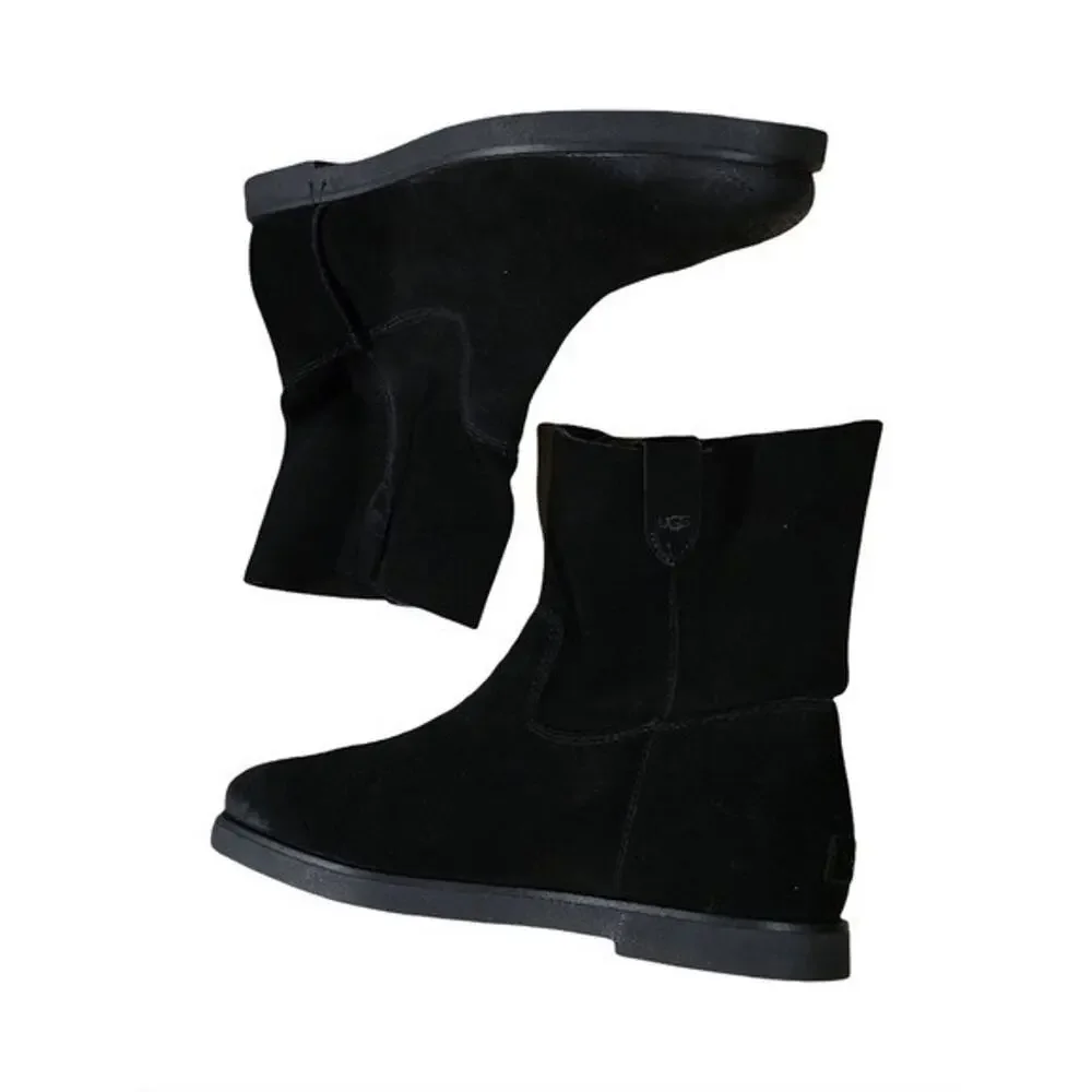Ugg Josefene Short Boot In Black Womens Velvety Suede Size US 9.5 EU 40.5 NEW